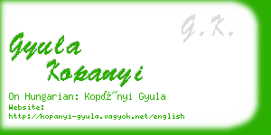 gyula kopanyi business card